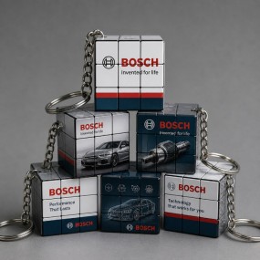 Porte-clés Cube magique avec logo imprimé
